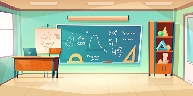 Free Vector | Classroom for mathematics learning