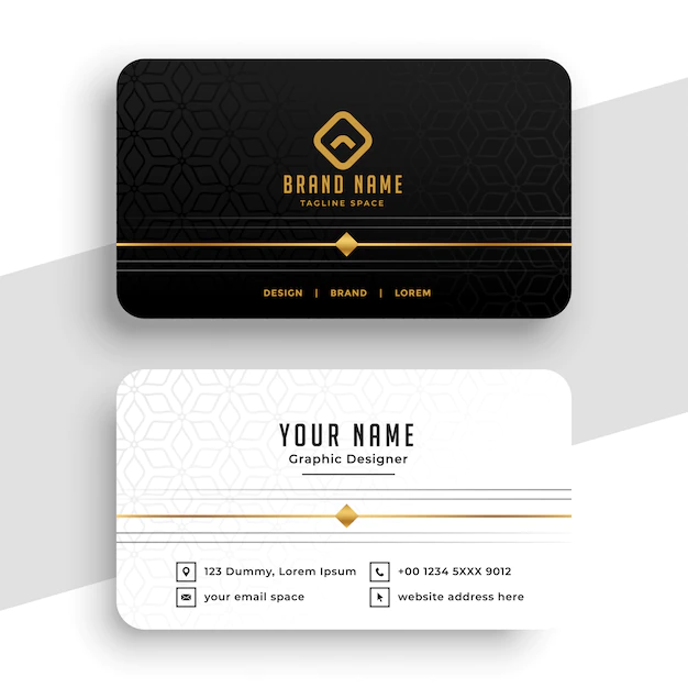 Free Vector | Clean black white and golden business card design