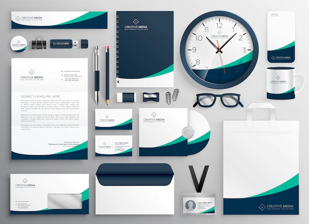 Free Vector | Clean business stationery for your brand