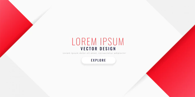 Free Vector | Clean red web template banner in minimal style
