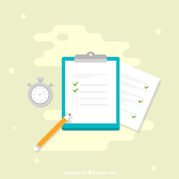 Free Vector | Clipboard with survey and chronometer