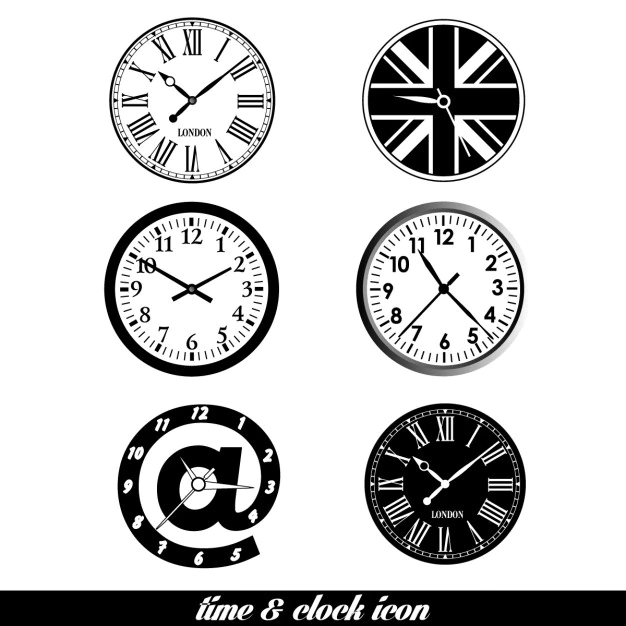 Free Vector | Clock icons set design