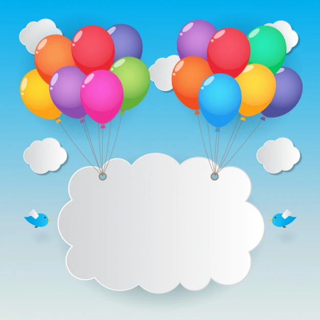 Free Vector | Cloud lifted by balloons