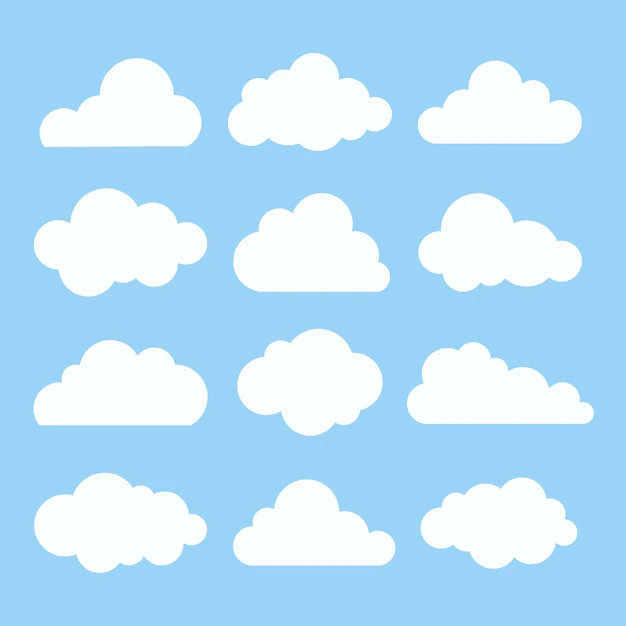 Free Vector | Cloud sticker clipart vector set, flat design