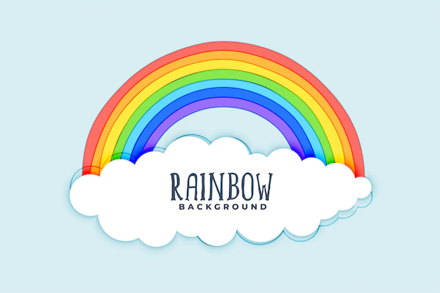 Free Vector | Clouds and rainbow background