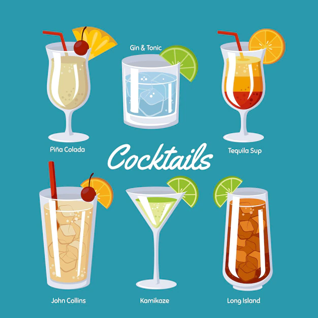 Free Vector | Cocktail collection in flat design