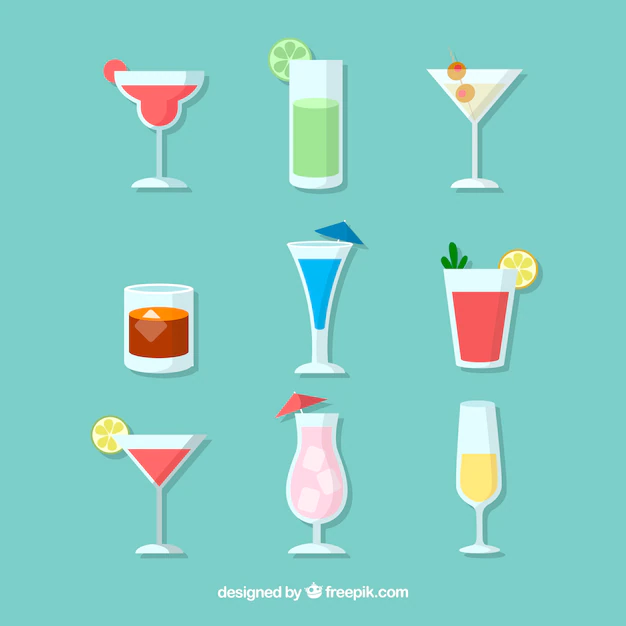 Free Vector | Cocktail collection with flat design
