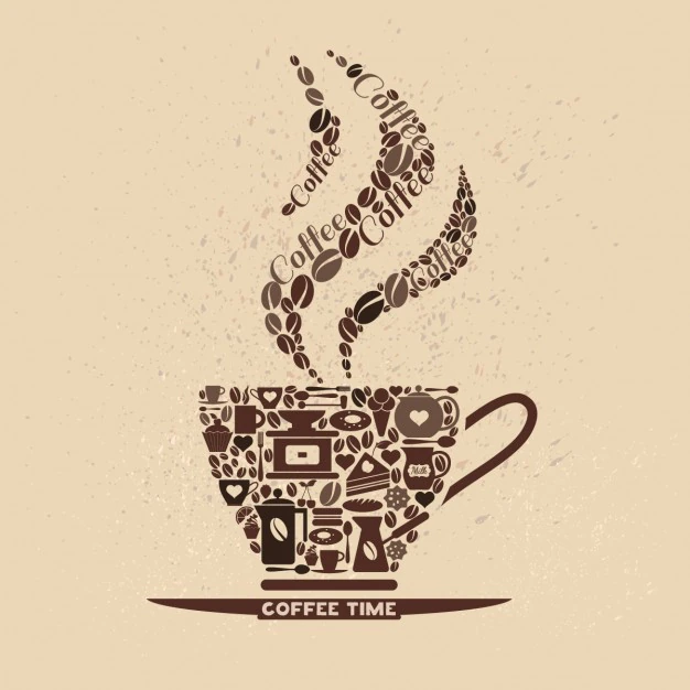 Free Vector | Coffee cup made of coffee icons