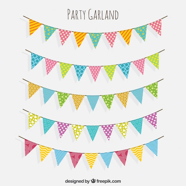 Free Vector | Collection of beautiful garlands in vintage style