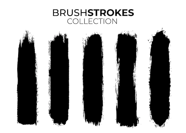 Free Vector | Collection of black brushstrokes