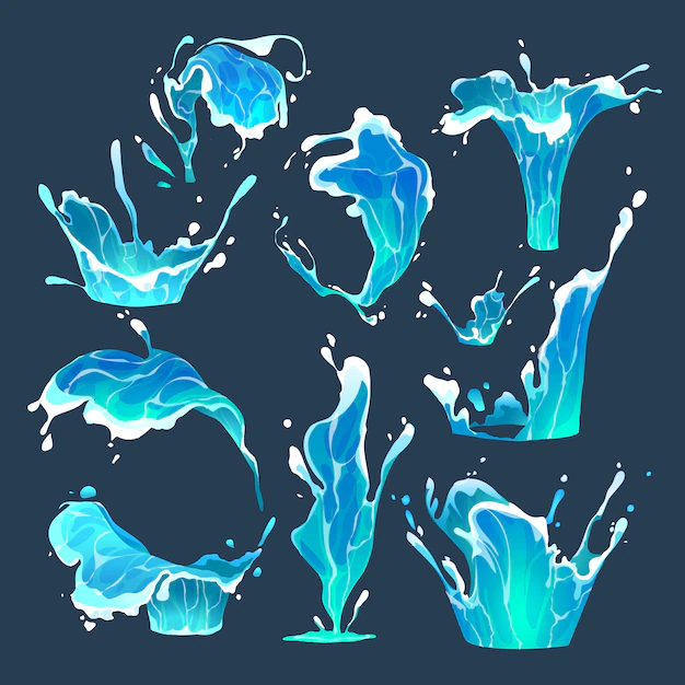 Free Vector | Collection of cartoon water splashes