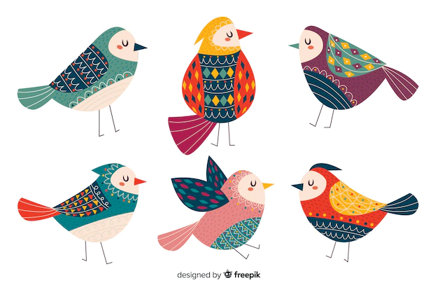 Free Vector | Collection of cute hand drawn birds