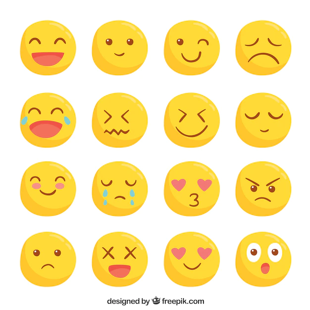 Free Vector | Collection of cute yellow smileys