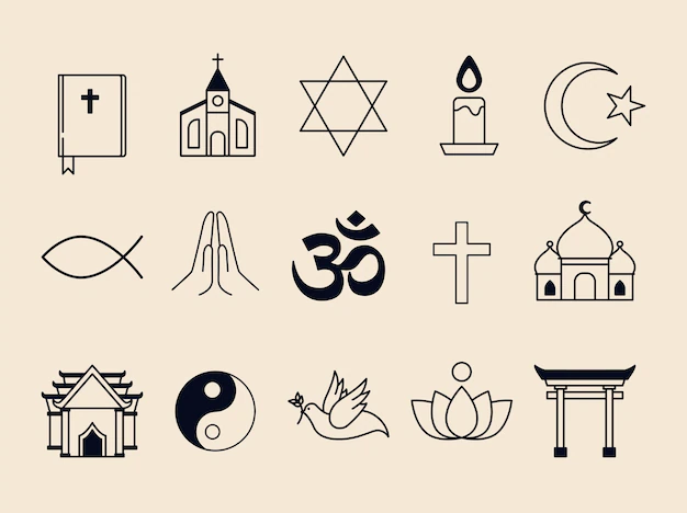 Free Vector | Collection of illustrated religious symbols