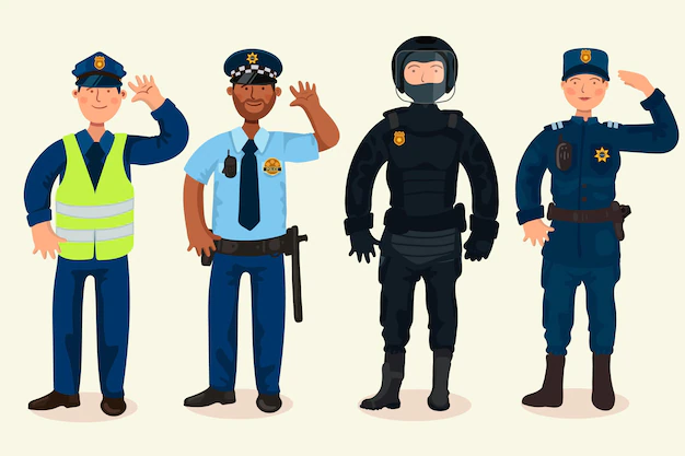 Free Vector | Collection of police profession