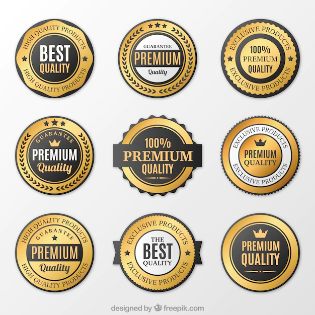 Free Vector | Collection of premium golden stickers