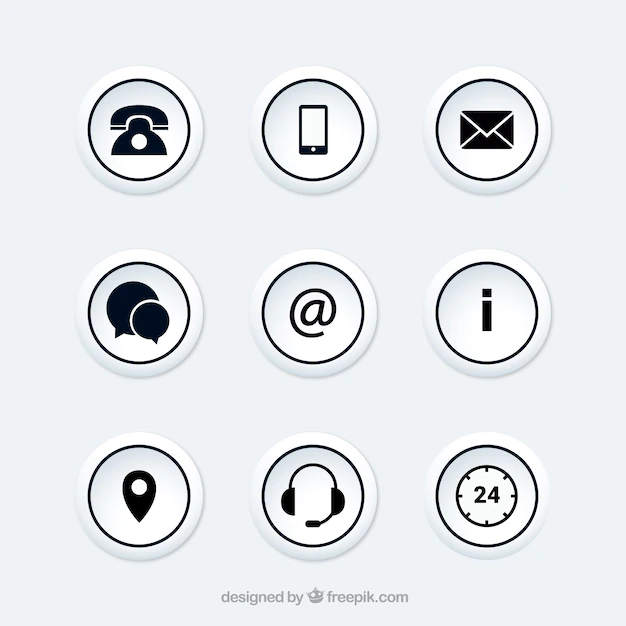 Free Vector | Collection of round contact buttons