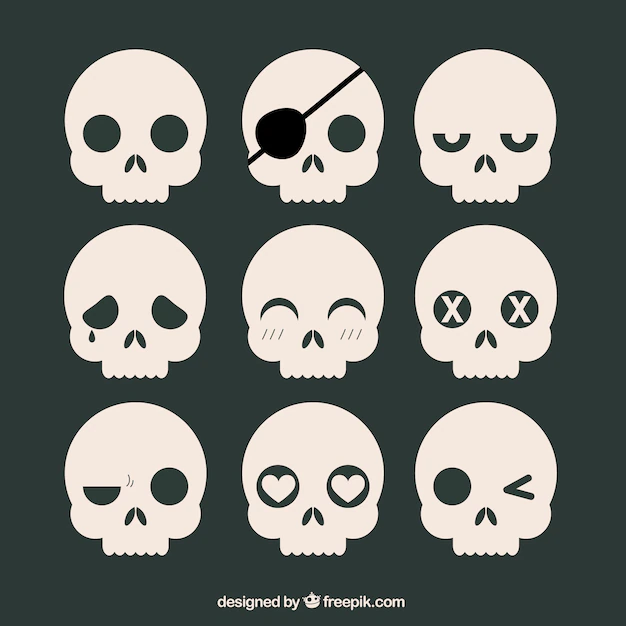 Free Vector | Collection of skulls with expressions
