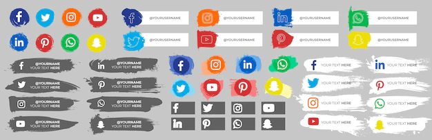 Free Vector | Collection of social media icons with strokes