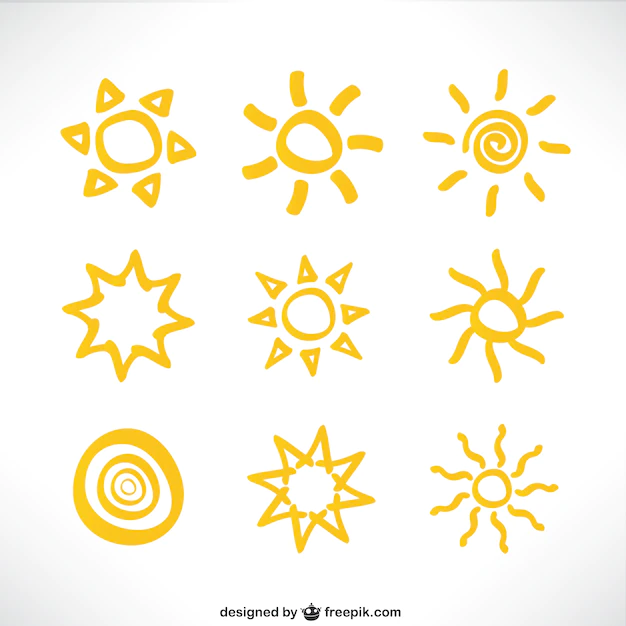 Free Vector | Collection of sun icons