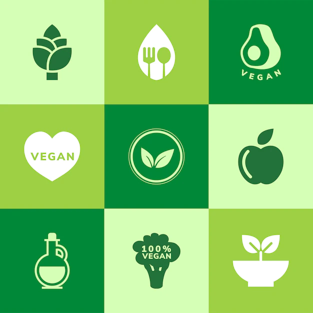 Free Vector | Collection of vegan icon vectors