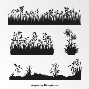 Free Vector | Collection of vegetation silhouettes