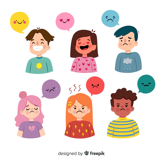 Free Vector | Collection of young people emotions