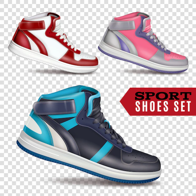 Free Vector | Color sport shoes on transparent background