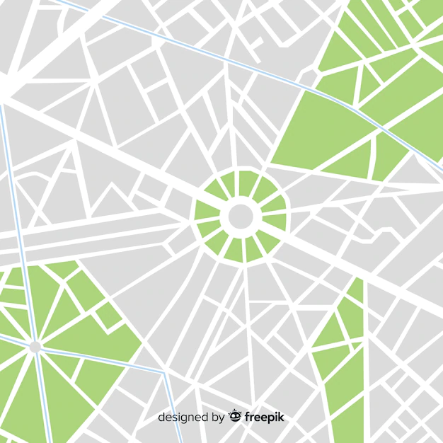 Free Vector | Colored city map with streets and park