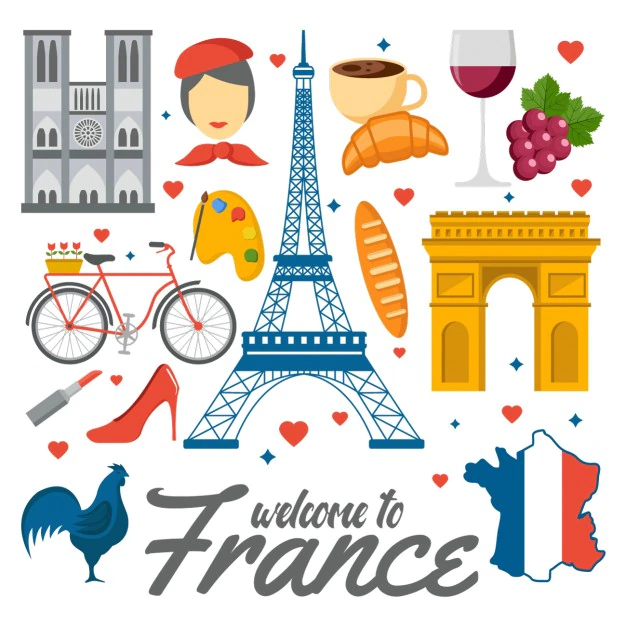Free Vector | Colored france elements