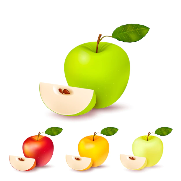 Free Vector | Colorful apples isolated set