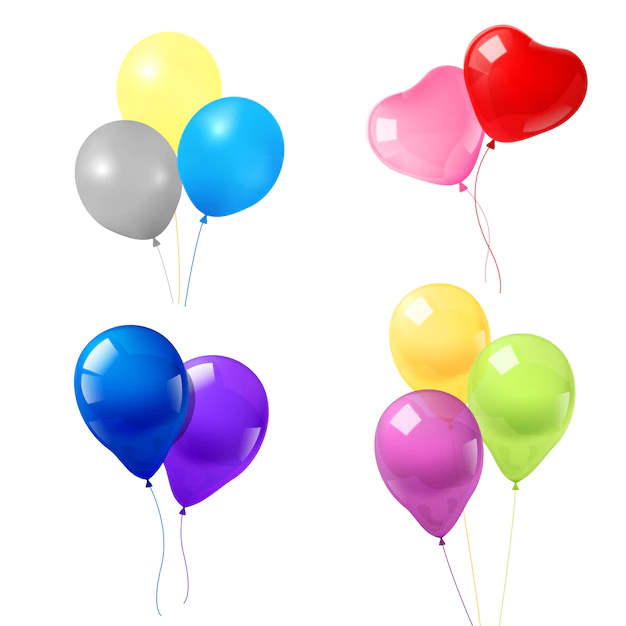 Free Vector | Colorful balloons icons composition