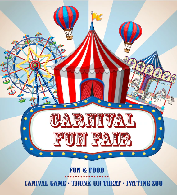 Free Vector | Colorful carnival funfair banner