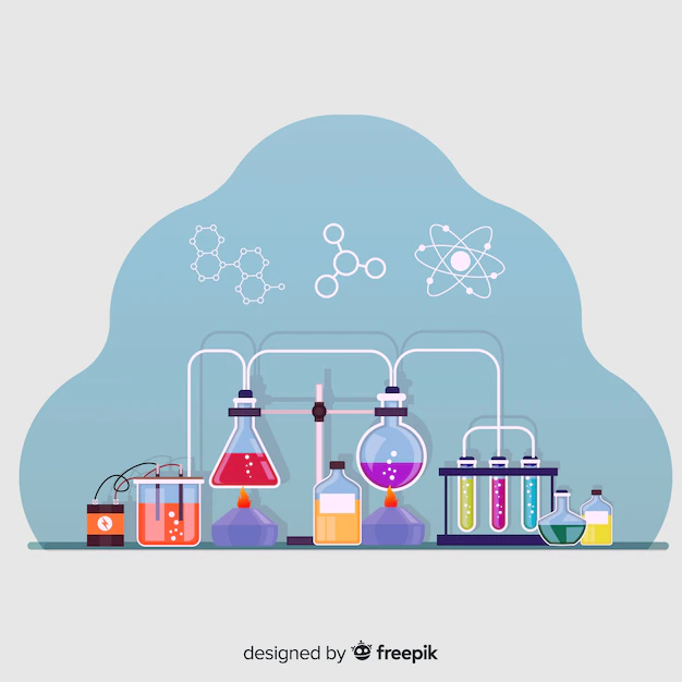 Free Vector | Colorful flat chemistry background