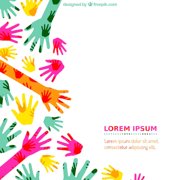 Free Vector | Colorful hands background