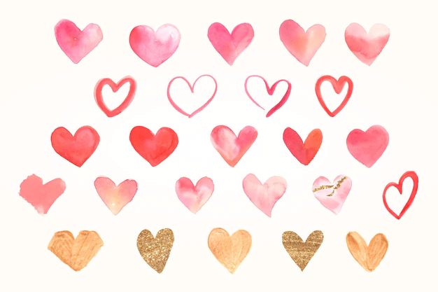 Free Vector | Colorful heart sticker valentine's  collection