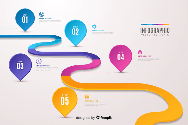 Free Vector | Colorful infographics timeline flat design