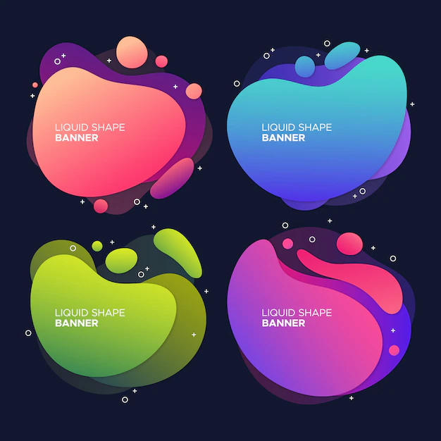 Free Vector | Colorful liquid banners