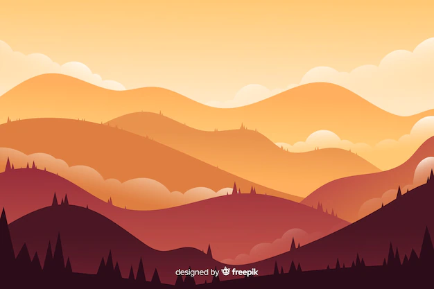 Free Vector | Colorful mountains landscape background