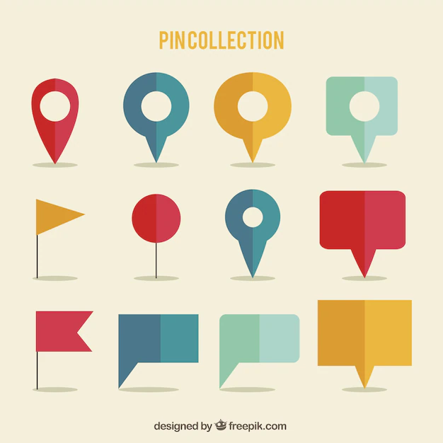 Free Vector | Colorful pointers with different shapes