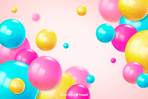 Free Vector | Colorful realistic flowing glossy balls background