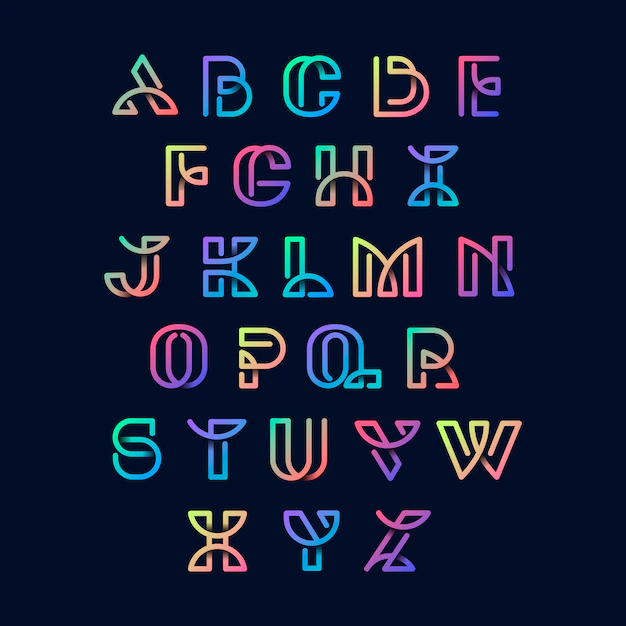 Free Vector | Colorful retro alphabets vector set