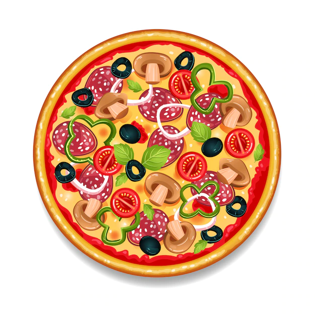 Free Vector | Colorful round tasty pizza