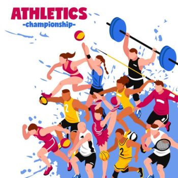 Free Vector | Colorful sport isometric poster