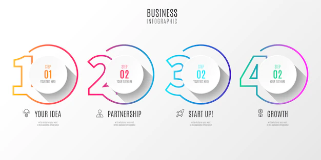 Free Vector | Colorful step business infographic with numbers