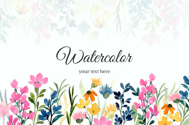 Free Vector | Colorful wildflower background with watercolor