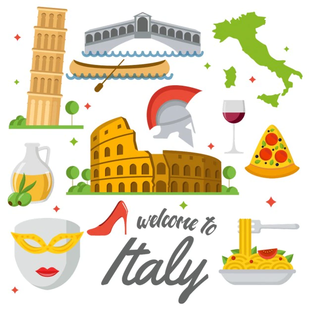 Free Vector | Coloured italy elements