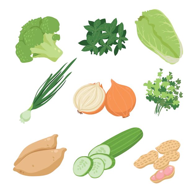 Free Vector | Coloured vegetables collection