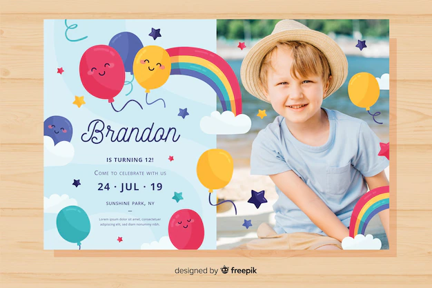 Free Vector | Colourful birthday invitation template