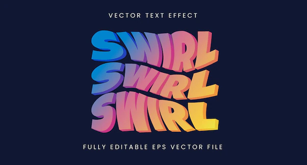 Free Vector | Colourful swirl text effect